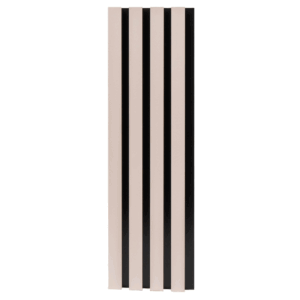 Beżowe kaszmirowe lamele ścienne na czarnej płycie 275x17,8cm