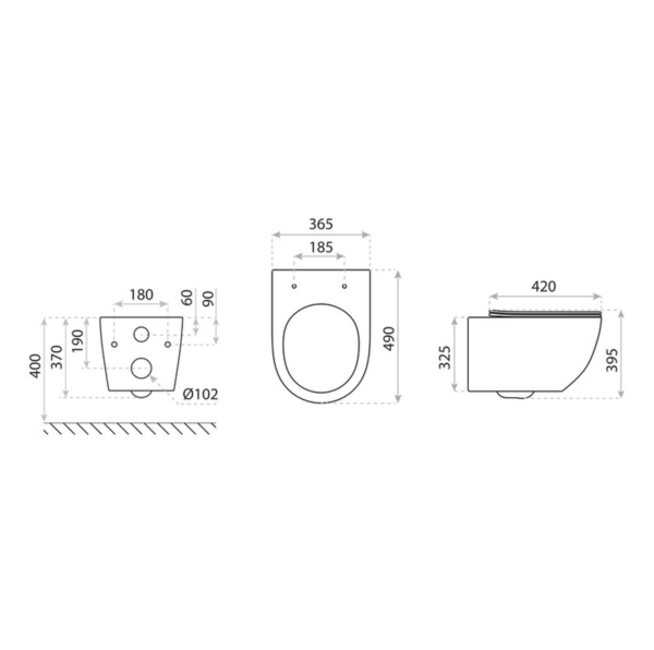 Miska WC Sinto BLACK wisząca - obrazek 3
